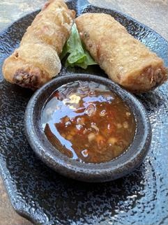 Frische Frühlingsrolle mit Dip